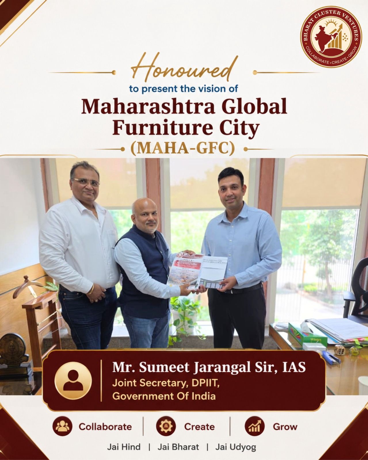 Dear All, Wednesday Dt. 13.05.2026 At Delhi, We had a wonderful meeting with Shri Sumeet Jarangal Sir, IAS, Jo