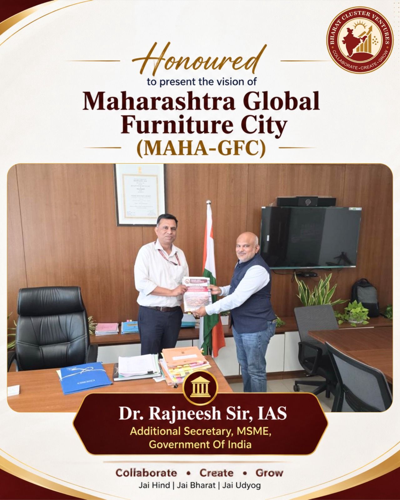 Wednesday Dt. 13.05.2026 At Delhi, We had the honour of meeting Dr. Rajneesh Sir, IAS, Additional Secretary, M